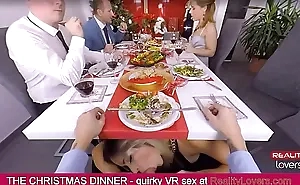 Blowjob under the table on Christmas in VR with beautiful blonde